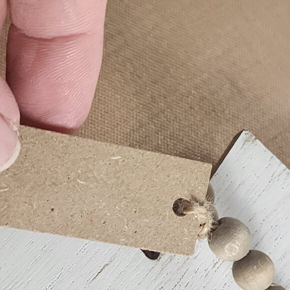 Rustic Whitewash Embossed Particle Board Beaded Faux Wood Love Sign on 8" Cross - Picture 14 of 16